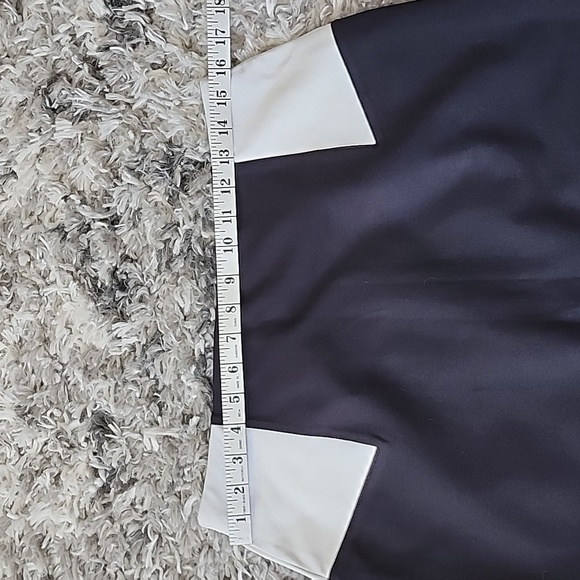 New Liz Claiborne Skirt Black White Stretch Knit Pull On Straight Pencil Size M - Picture 4 of 4